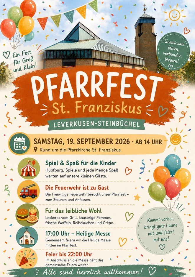 Plakat Pfarrfest St. Franziskus