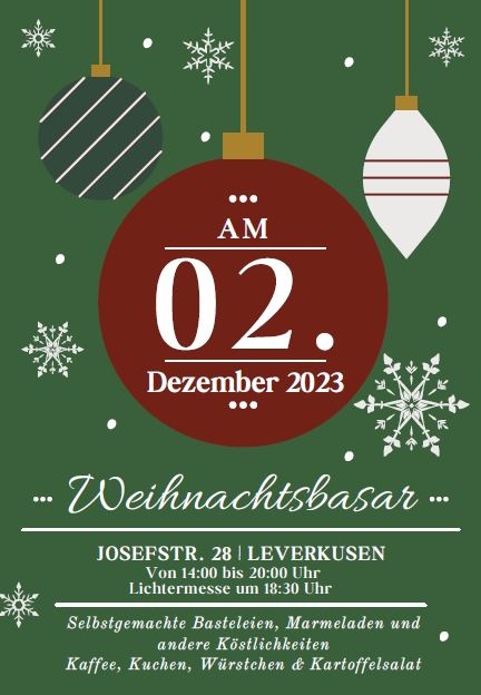 weihnachtsbasar joseph 2023